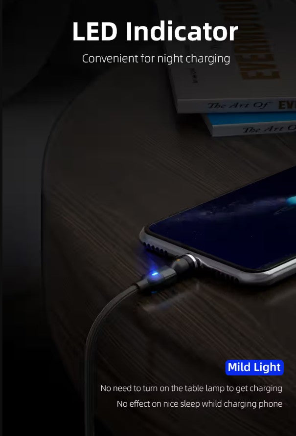 540° Rotatable 3 in 1 Magnetic Cable 3A Data Fast Charging_6